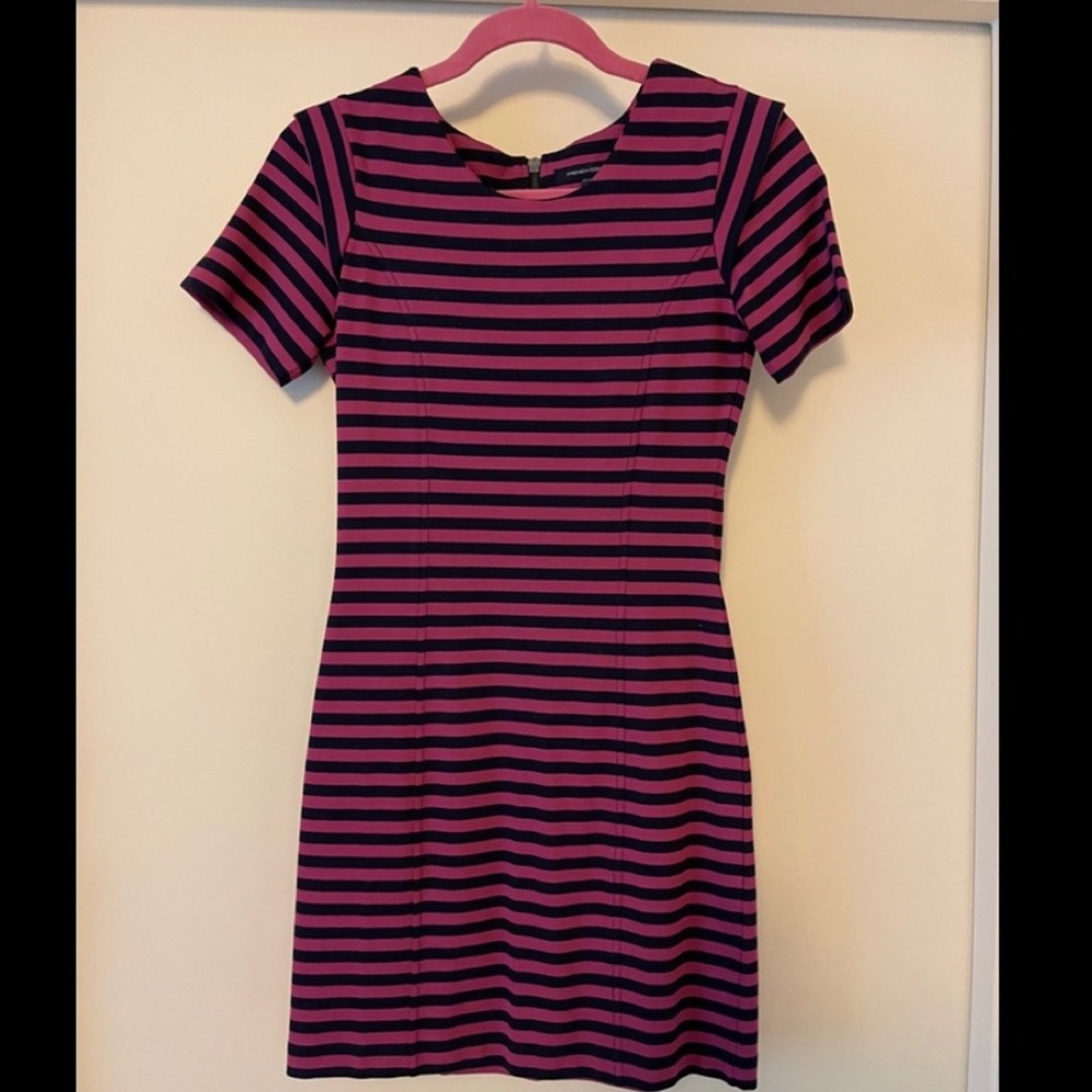 Pink & Navy striped French Connection dress